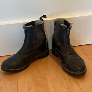 Kids Black Leather Boots